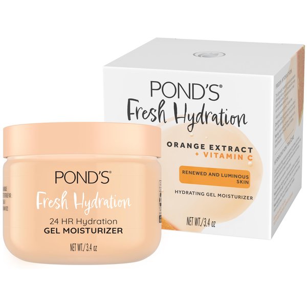 POND'S Orange Extract & Vitamin C Gel Face Moisturizer For Renewed and Luminous Skin, 3.4 oz