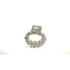 Small mini silver metal oval crystal hair claw clip bridal clip