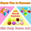 6 Pcs Mochi Squishy Toys for Kids Party Favors, Mini Round Animals Toys Kawaii Squishies for Classroom Prizes, Easter Basket and Goodie Bag Stuffers, Stress Balls Fidget Toys Bulk for Kids