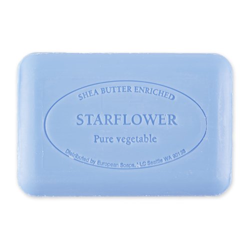 Pre de Provence Artisanal Soap Bar, Enriched with Organic Shea Butter, Natural French Skincare, Quad Milled for Rich Smooth Lather, Starflower, 8.8 Ounce