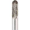 Drill America SC-1 Carbide Burr/Rotary File Cylindrical Radius-End Double Cut for Die Grinder 1/4" Dia. x 1/2" Cut Length with 1/4" Shank and 6" Overall Length, DUL Series