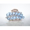 Small gold metal leaf crystal hair claw bridal clip (Primary color: Blue)