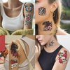Y 10 Sheet Skull Flower Temporary Tattoo Stickers Men Women Makeup Festival Carnival Birthday Party Fake Body Tattoos for Horror Theme Face Tattoos Body Tattoos