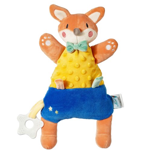 Adorable Baby Cozy Plush Doll, Toys, Soft Toys, Teether, Soft Fabric Textures, Crinkle Sounds to Explore, Suitable for Babies, Yellow Fox Cuddly Gifts for Newborn Boys and Girls/Kids