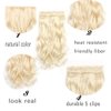 iLUU Clip in Pink Hair Extensions 24" 100g Long Curly Wavy Thick Synthetic Hair Pieces Pink Hairpiece Synthetic Hair Extension 5 Clips ins for Women Girl Cosplay 8C#