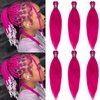 UPruyo Pink Braiding Hair Extensions for Braids Prestretched Braiding Hair 18 Inch Short Braiding Hair Pre Stretched Synthetic Yaki Knotless Box Braiding Hair Pink for Kids Girls
