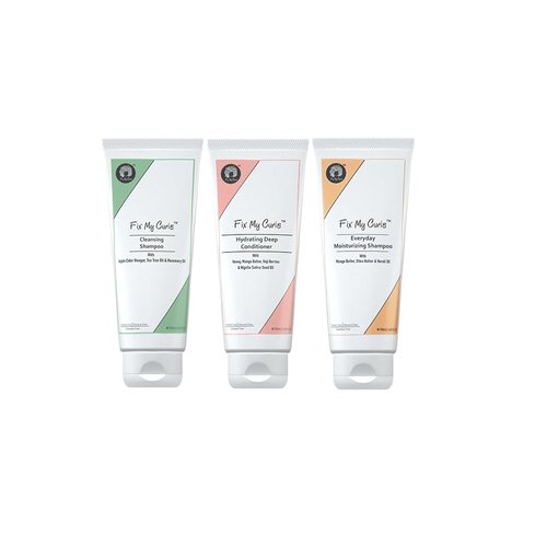 Fix My Curls Travel Size, Wash Day Bundle, With Evermore, Squeaky Cleansing Shampoo, And Mellow Deep Conditioner, 1.78 Oz Each