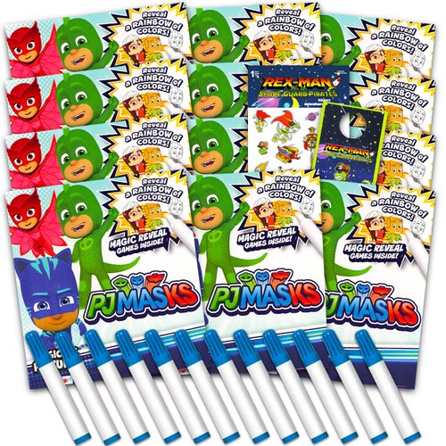 PJ Masks Imagine Ink Coloring Book Set for Girls, Boys - 12 Pack Mini No Mess Coloring Books with Tattoos, More | PJ Masks Party Favors Bundle