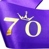 NAUXIUDSJS 70th Birthday Sash, Fabulous 70 Birthday Satin Sash with Gold Foil Words, Birthday Gift 70th Birthday Accessories Decorations Party Favor,Purple