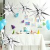 FUNTOOB Silver Star Balloons Metallic Star Foil Balloons Silver Star Cone Balloons Starburst Balloon Spike Balloons for Birthday Graduation Business Event Christmas Decorations (50Pcs)