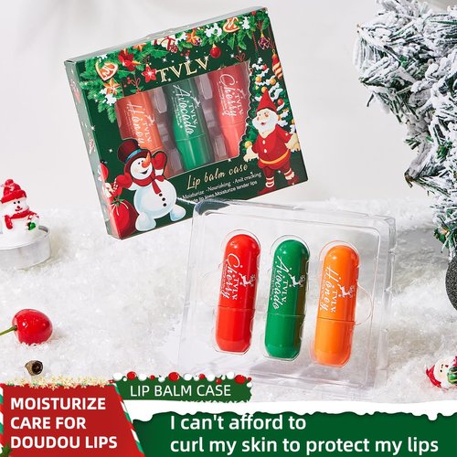 BEUKING 3Pcs Moisturizing Lip Blam, Smooth Anti-Chapted Lip Butters, Lip Repair Stick, Making Lip Tender Soft, Prevent Dryness & Chapping Fading Lip Line for Christmas Gifts Daily Girl Men Lip Care