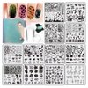 VNC Nail Stamping Plates Set 12pcs Nail Plates 1 nail art stamper 1scraper 1storage bag Nail Art plate Template Image Plate Stencil Nails Tool Set
