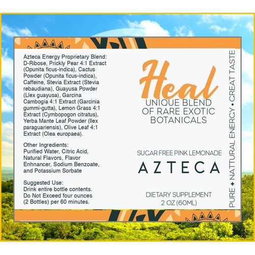 Heal Organic Natural Energy & Super Performance Shot, Pre Workout Boost & Fast Recovery, Immune Support, Vitamin B12 Memory & Mood Booster, Mental Alertness, D-Ribose for Heart Health (2oz Bottle)