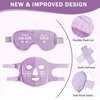Geyoga Gel Ice Face Eye Mask Cooling Face Eye Masks for Reducing Puffiness, Dark Circles, Redness, Pain Relief, Migraine, Stress, Hot/Cold Pack Compress with Soft Plush Backing(Purple)