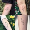 Oottati 50+pcs Floral Flower Temporary Tattoos Butterfly Rose Wave Leaf Bird Suit for Women and Girls