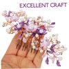 Beatifufu Hair Accessories - Alloy Floral Pearl Comb, Hair Clips, Headband for Brides, Girls, Wedding/Party Headpiece in Purple