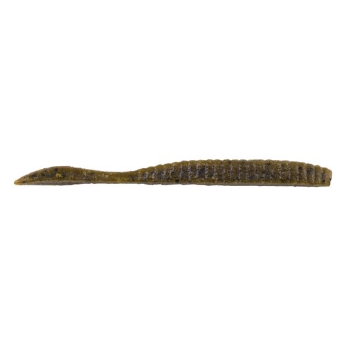 Berkley PowerBait® MaxScent Flat Worm Finesse Fishing Bait, Green Pumpkin, 3.6in | 9cm, Irresistible Scent & Flavor, Versatile Profile, Ideal for Drop Shot Presentation