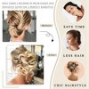 WZNBBOY Messy Bun Hair Piece Claw Clip Synthetic Chignon Tousled Updo with Tendrils Hair Extensions Hair Bun Curly Wavy Faux Hair Bun Hair Scrunchies Hair Accessories for Women (Blonde Mixed)