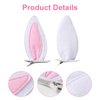 4PCS Bunny Ears Hair Clips 4 Inch Women Halloween Easter Rabbit Costume Accessories Party Supplies White