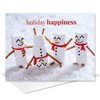 Marshmallow Snowmen Holiday Card Pack / 25 Seasonal Greeting Cards Including Envelopes/Whimsical Winter Happiness Food Design And Joyful Wishes Note