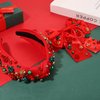 mokkia Christmas Headbands Hair Bows for Women Holiday Headbands Christmas Bow Tree Headbands Hair Ribbon Bows Clips Holiday Christmas Accessories Outfits Party Decorations Holiday Gifts (Pattern A)