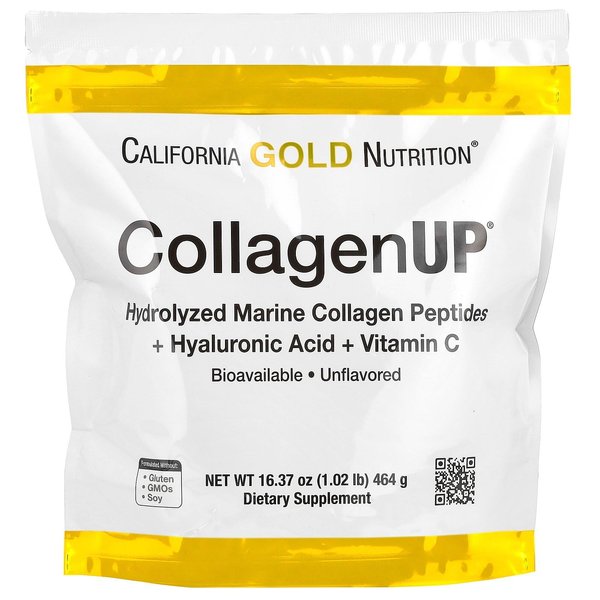 Collagen Peptides Powder with Hyaluronic Acid, Support for Healthy Hair, Skin, Nails, Joints and Bones, Non-GMO, Gluten and Dairy Free, Unflavored, 16.37 oz (464 g)