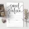 Classic Script Sweet 16 Birthday Invitations (20 Count) with Envelopes - Party Invites