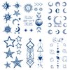 Semi Permanent Tattoo Stickers - Pack of 6, Waterproof Temporary Tattoos Fake Tattoos with Space, Stars, Moon, Sun, Totem, Planets Designs