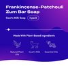 Indigo Wild Zum Goat's Milk Soap Bar - Bar Soap for Hands & Body Made with Essential Oils - 3 oz - Frankincense-Patchouli (3 Pack)
