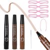 FWUNYVN 5Pcs Suake Eyebrow Pencil Set with Eyelash Brush and Eyebrow Template,4 Tip Microblade Eyebrow Pen,Waterproof and Smudge-Proof,Creates Natural Looking Brows Effortlessly and Stays on All Day