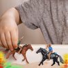 4pcs Horse Riding Figurine Plastic Farm World Western Riding Character Model Toys Action Figure House Games for Kids Animal Collection (Random Color)