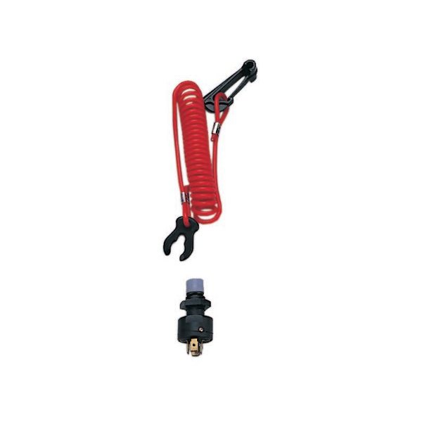Pactrade Marine Boat Kill Safety Switch Universal Coil Lanyard Emergency Cut-OFF Switch, Engine Shut-off Switch 12VDC Extendable Lanyard for Boats, ATV, Outboard Motor