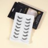 Biounce Wispy Natural Faux Mink Cat Eye False Eyelashes 3D Vegan 7 Pairs Full Strip Clear Band (BO22-2), Black