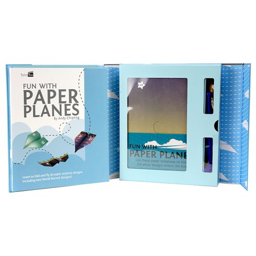 Fun With: Paper Planes - Build & Fly Activity Set, 60 Folding Paper Sheets, 16 Unique Designs, Instruction Book, Elastic Bands & Clips, Kids Ages 8+
