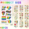 UPINS 420 Pcs Pride tattoos, 40 Sheets Pride Temporary Tattoos LGBT Rainbow Temporary Tattoos Stickers, Pride Parade Body Painting Party Celebration Personality Decoration Party Supplies