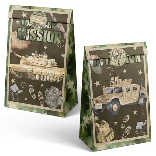 Outego camouflage Party Favor Bags Army Goodie Bags Army Party Favors for Kids camo Birthday Party Supplies