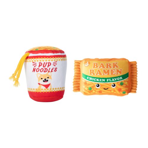 Fringe Studio Plush Dog Toy Set with Treat Pockets for Interactive Play, Nothin’ But Noodles, 2 Piece Set, Pet Shop Collection (124011)