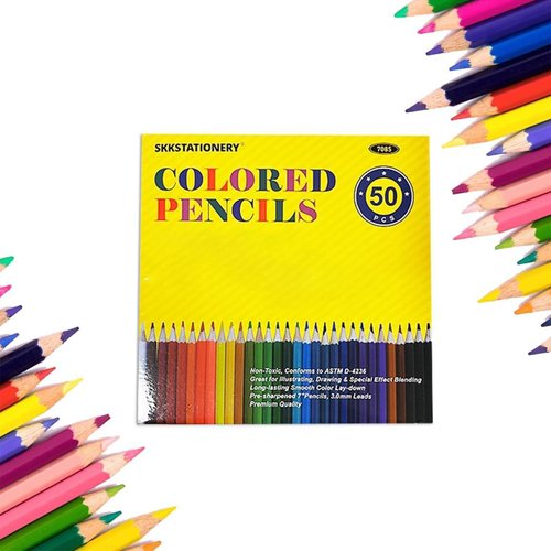 SKKSTATIONERY 50Pcs Colored Pencils,50 Vibrant Colors, Drawing Pencils for Sketch, Arts, Coloring Books, Christmas Halloween Gifts