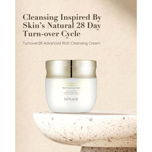 Isa Knox Turnover 28 Advanced (Rich Cleansing Cream, 6.8fl oz) - Nourishing Makeup Remover without Residue, Evergreen Oak, Pomegranate Vinegar, African Walnut Oil | Korean Skincare