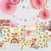 ArowlWesh Boho Rainbow Party Favor Bags - 50Pcs Plastic Retro Boho Rainbow Candy Treat Gift Bag with Handles Stars Cloud Snack Goodie Bags Wedding Birthday Party Supplies Baby Shower Decor