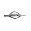 Generic Blue and gray crystal art deco black acrylic hair slide stick clip barrette