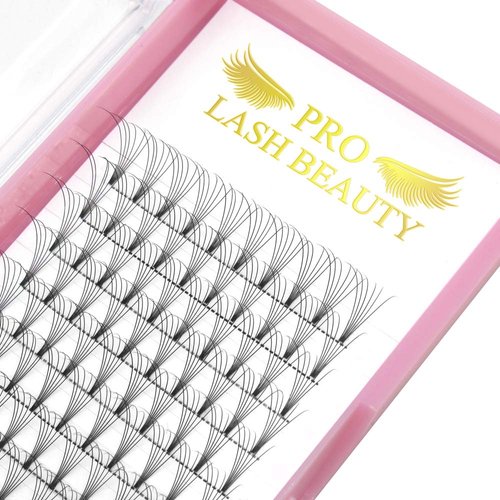 Premade Fans Eyelash Extensions 6D-C-0.10-10 Short Stem Premade Volume Eyelash Extensions .07 .10 C D Curl Pre made Lash Fans 9 to 20 mm Volume Lash Extensions (6D-C-0.10,10mm)