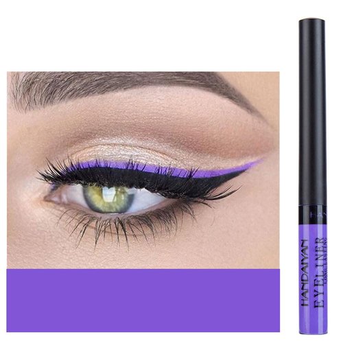 Dragonranee Coloured Eyeliner,Matte Liquid Eyeliner Rainbow Colorful Neon Eyeliner Pencil Pigmented Waterproof Smudgeproof Long Lasting Gel Eye Liner Christmas Makeup Gift for Women (Purple#5)
