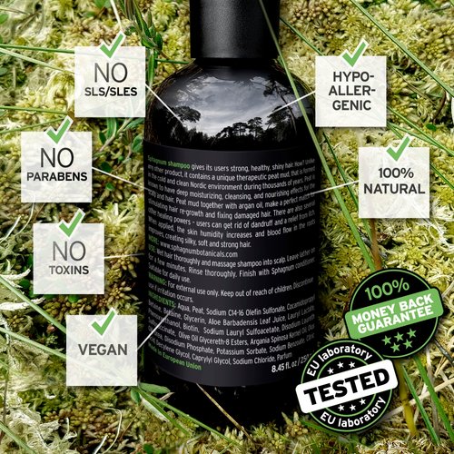 Hair Growth Shampoo for Men - Natural Biotin Boost with Argan Oil, Aloe Vera and Peat Mud - Effective Hair Loss Treatment for Thinning Hair - Helps With Dandruff