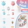 Acmee 115 PCS Ball Cake Toppers - Mini Balloon Cake Decorations Foam Ball Cupcake Picks DIY cake Insert Toppers for Gender Reveal Baby Shower Birthday Party- Blue Pink
