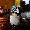Gyufise 1 Pack Winter Snowflake Oh Baby Birthday Cake Topper Winter Baby Shower Cake Decoration for Wonderland Gender Reveal Baby Boy Girl Party Supply Decoration …