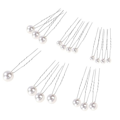 18 Pcs Pearl Hair Pins Wedding Hair Bobby Pins Bridesmaid Hairpins Bridal Hair Pieces Bridesmaids Hair Barrettes Bride Hair Accessories Silver