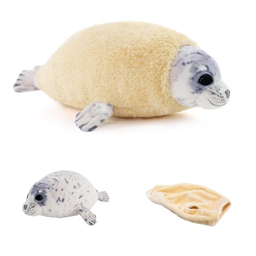 Dinyinor 12‘’Molting Seal Plush Pillow,Soft Stuffed Animal Toy,Chubby Blob Seal Plushie for Boys Girls, Cute Ocean Animals Pillow, Stuffed Seal Gifts for Birthday,Valentine,Christmas