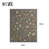 JMEOWIO 9 Sheets Moon Star Nail Art Stickers Decals Self-Adhesive Pegatinas Uñas Sun Nail Supplies Nail Art Design Decoration Accessories