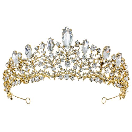 Samky Wedding Bridal Tiara Headpiece Rhinestone Crown Crystal Hair Accessories for the Bride